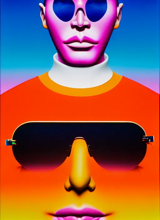 Prompt: balenciaga shades ad by shusei nagaoka, kaws, david rudnick, airbrush on canvas, pastell colours, cell shaded, 8 k