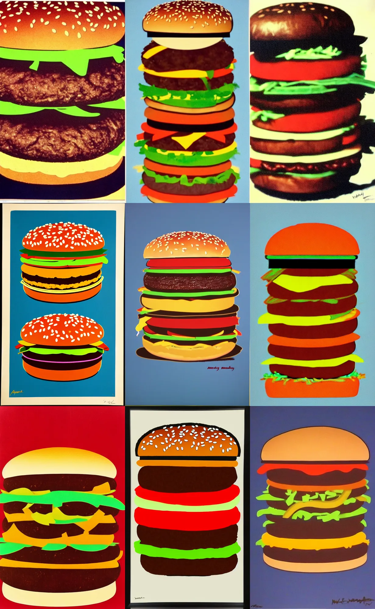 Prompt: A Big Mac burger, by Andy Warhol, 8k