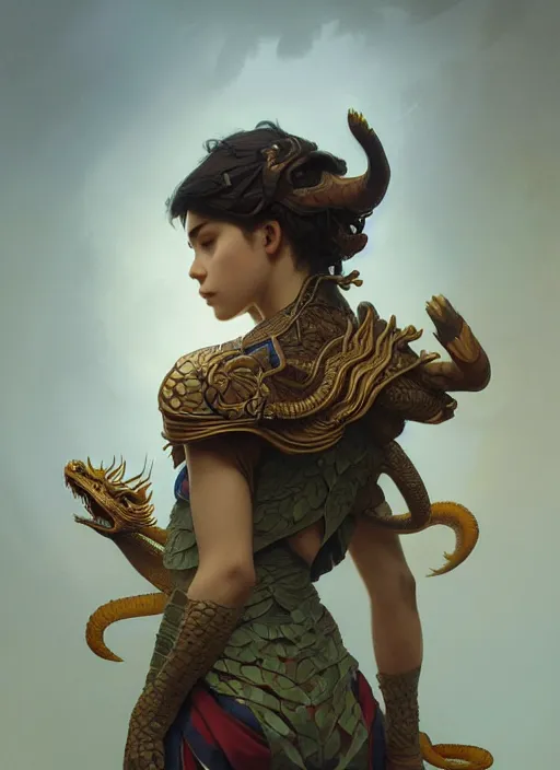 Image similar to young dragon turtle commander, intricate, elegant, highly detailed, digital painting, artstation, concept art, smooth, sharp focus, illustration, art by artgerm and greg rutkowski and alphonse mucha, 8 k