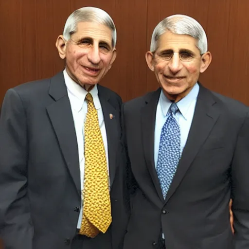 Image similar to a photo of George Floyd standing next to Dr. Anthony Fauci