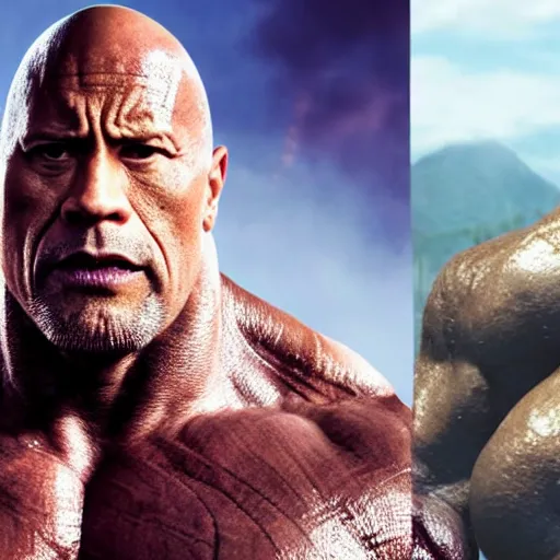 Image similar to Dwayne Johnson as Thanos