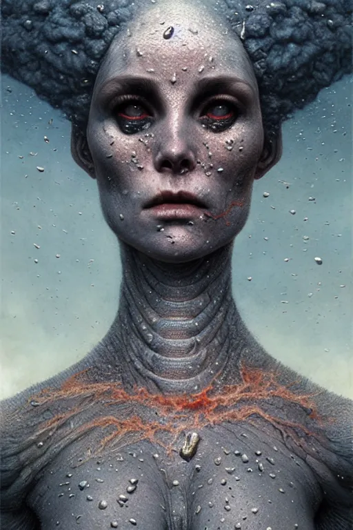 Prompt: gorgeous lilith split in half the mother of all monsters dusty, destroyer! of worlds, void eyes, raining ash & smoke, fine art masterpiece, highly detailed dino valls wayne barlowe machiej kuciara, dramatic lighting, long shot, wide angle, uhd 8 k, sharp focus
