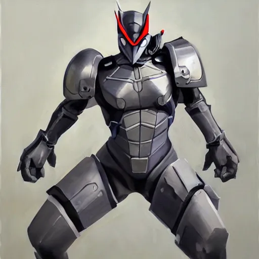 Image similar to greg manchess portrait painting of armored spiderman ultraman grey fox from metal gear cyborg japanese - american hybrid as overwatch character, medium shot, asymmetrical, profile picture, organic painting, sunny day, matte painting, bold shapes, hard edges, street art, trending on artstation, by huang guangjian and ail elvgren and sachin teng