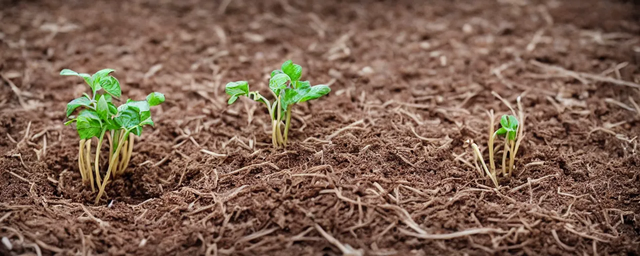 Image similar to baby spaghetti sprouting from the earth, kodachrome, in the style of wes anderson, retro