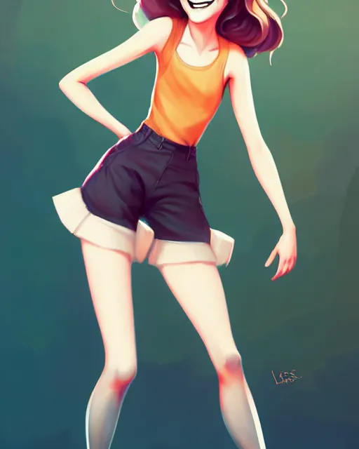 Prompt: beautiful full body Emma Watson goofy smiling illustration by lois van baarle and loish and ross tran and rossdraws and sam yang and samdoesarts and artgerm, digital art, highly detailed, intricate, sharp focus, Trending on Artstation HQ, deviantart