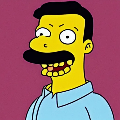 Prompt: Freddy Mercury as a Simpsons character