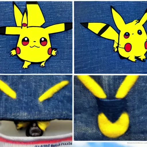 Image similar to a denim Pikachu