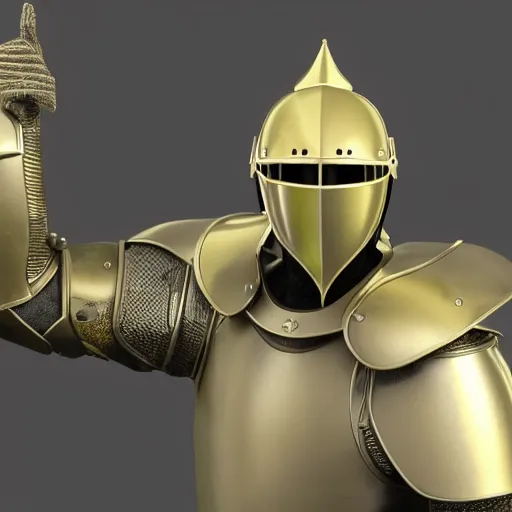 Prompt: a knight in a helmet, 3 d render