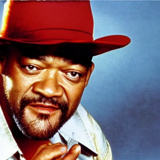 Image similar to Somewhere between Apocalypse Now and The Matrix, let's remember Laurence Fishburne was Cowboy Curtis on Pee Wee's Playhouse in the 80s