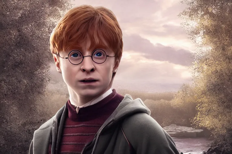 Prompt: an ultra realistic, cinematic, headshot portrait, of harry potter, ron weasley, hermoine granger as an avocado, fantasy, avocado, facial features, background of a vast serene landscape, with trees and rivers, detailed, deep focus, movie still, dramatic lighting, ray tracing, by michal karcz and yoshitaka amano