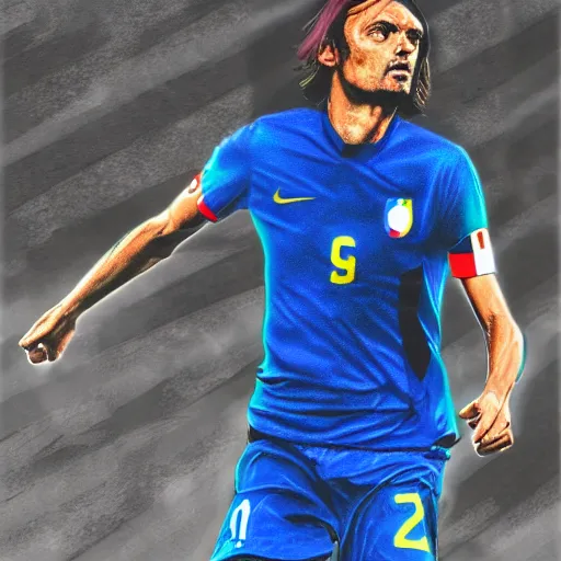 Image similar to paolo maldini italia, digital art