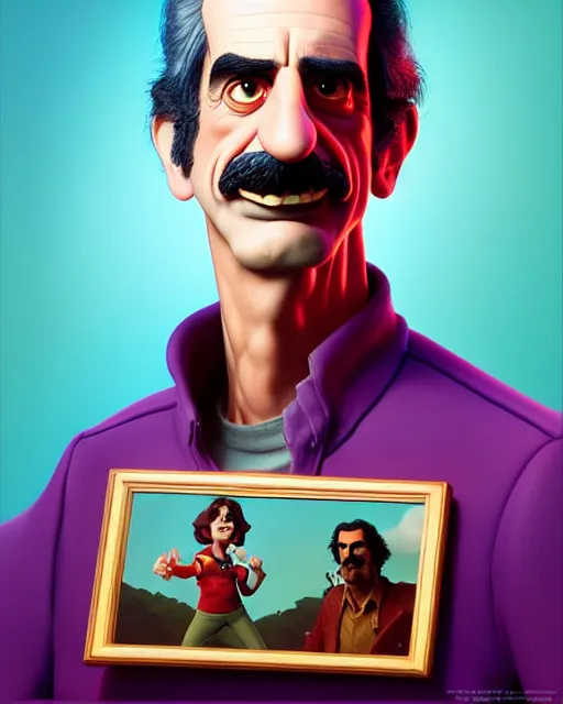 Prompt: disney pixar portrait 8 k photo of frank zappa : : by weta, greg rutkowski, wlop, ilya kuvshinov, rossdraws, artgerm, annie leibovitz, rave, unreal engine, alphonse mucha : :