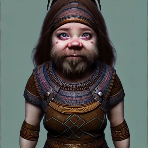 Prompt: full body shot of an dwarf girl, photorealistic, perfect symmetrical image, symmetrical face, perfect face, longshot, cinematic, hyper realism, hyper detailed