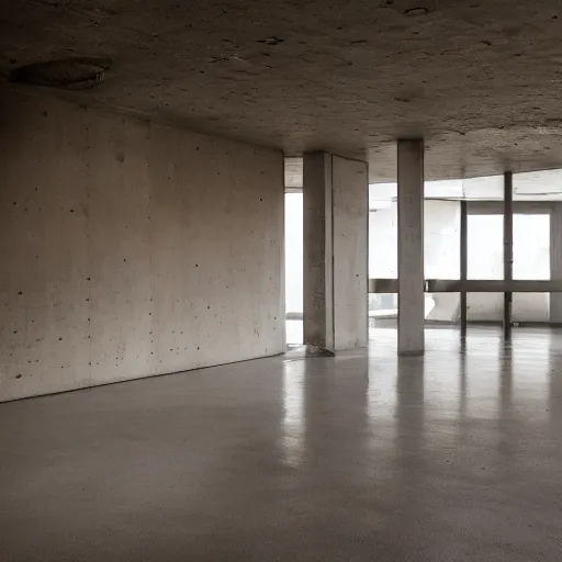 Image similar to interior in the brutalist style