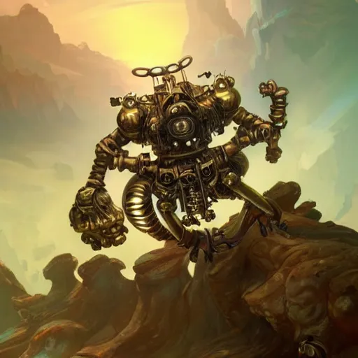 Image similar to steampunk tardigrade, unreal engine, style of peter mohrbacher, 8 k highly detailed, path traced