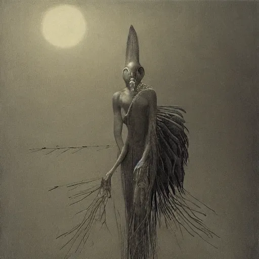 Image similar to Feathers Eyes Beak beak neck Exterior Desert Oasis dessicated physique demonic crow wearing a man costume whilst wearing chains leg irons giorgio de chirico Jan Van eyck bastien lecouffe-deharme zdizlaw beksinski odd nerdrum dragan bibin john steuart curry dan witz