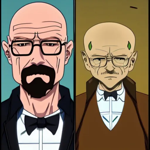 Image similar to walter white in an anime visual novel