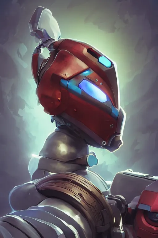 Image similar to epic mask helmet robot ninja portrait stylized as fornite style game design fanart by concept artist gervasio canda, behance hd by jesper ejsing, by rhads, makoto shinkai and lois van baarle, ilya kuvshinov, rossdraws global illumination radiating a glowing aura global illumination ray tracing hdr render in unreal engine 5