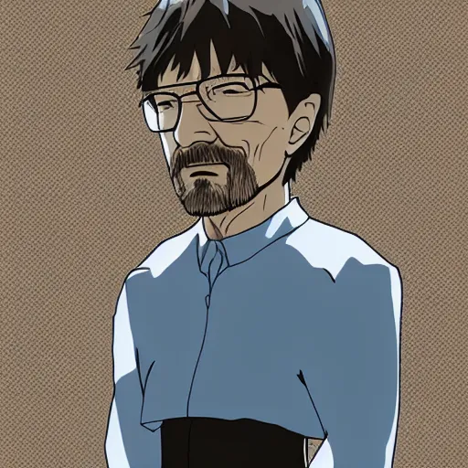 Prompt: Walter white is asuka from evangelion