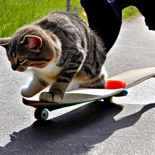 Image similar to cat riding a skateboard