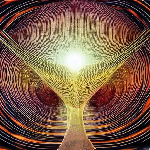 Prompt: minds Neuromorphicly merging with Artificial intelligence anamorphic optical illusion 4k style of visionary artwork