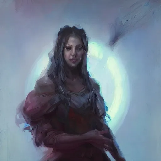 Image similar to portrait of a mage, by livia prima