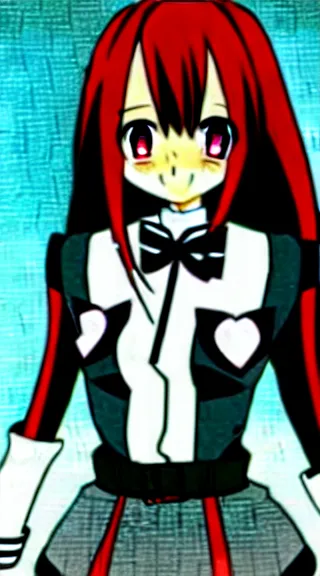 Image similar to Anime Screenshot of a “red-eyed black-haired anime fox girl” wearing black fingerless-gloves, high-waist-black-skirt, white-collared-shirt blue-open-jacket, black-necktie, unsheathing her katana, white background, visual-key, anime illustration, pixiv, anime-twitter