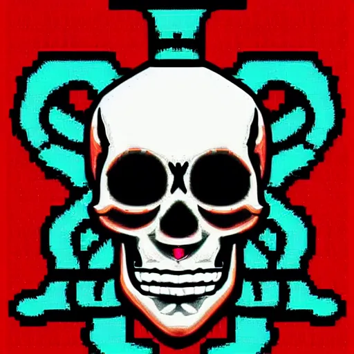 Image similar to skull and bones ansi art