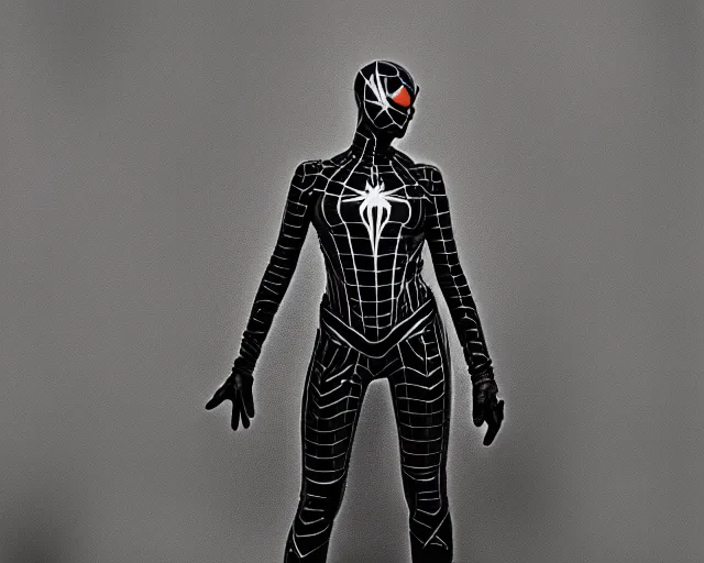 Image similar to iron spider suit, lomography lady grey