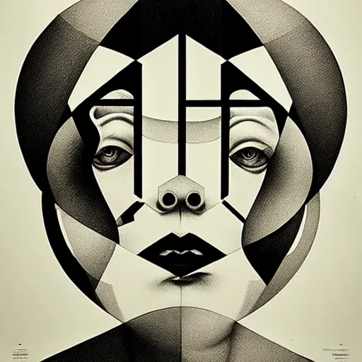 Image similar to lithography bauhaus conceptual figurative post - morden monumental portrait, illusion surreal art, highly conceptual figurative art, intricate detailed illustration, controversial poster art, polish poster art, geometrical drawings, no blur