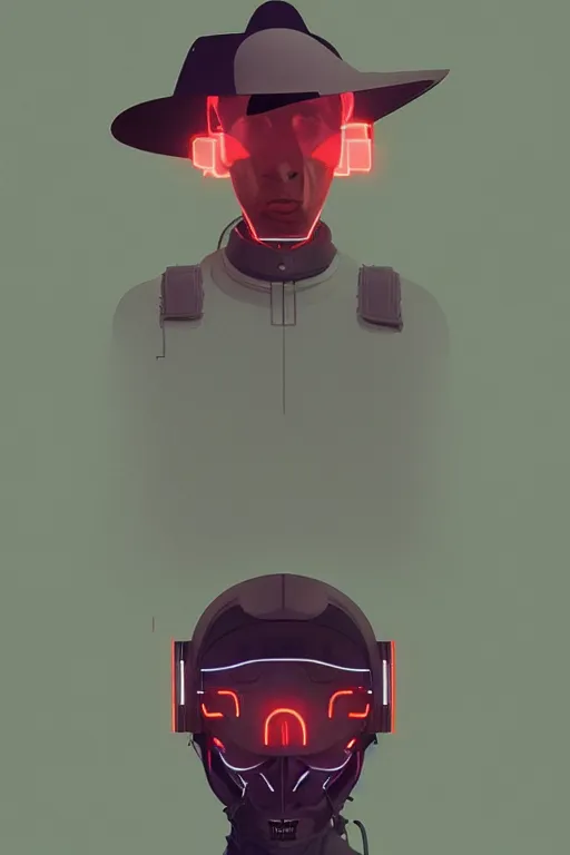 Prompt: full body cowboy, blade runner 2 0 4 9, scorched earth, cassette futurism, modular synthesizer helmet, the grand budapest hotel, retro, glow, digital art, artstation, pop art, by hsiao - ron cheng