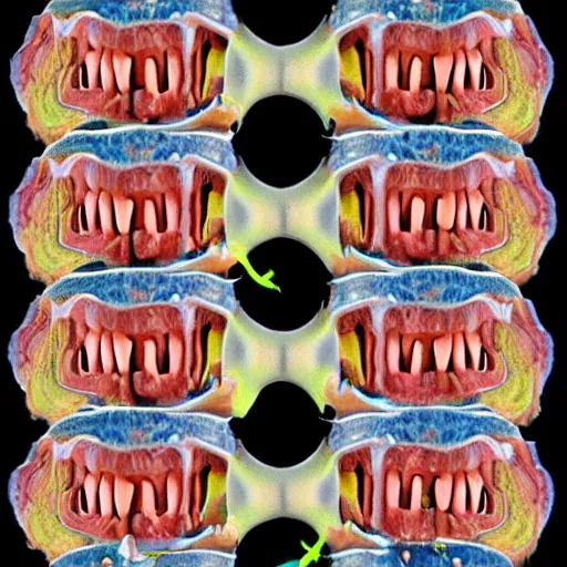 Prompt: infinite teeth fractal labarynth dmt