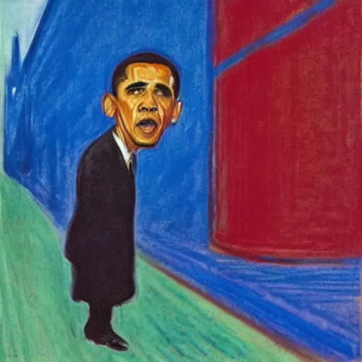 Image similar to obama by edvard munch