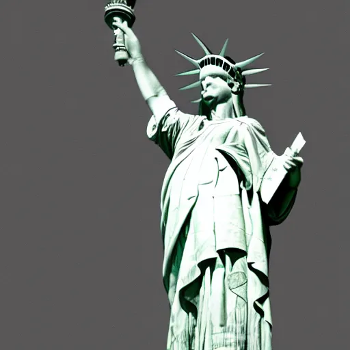 Image similar to Ruth Bader Ginsburg as the statue of Liberty, HD photograph