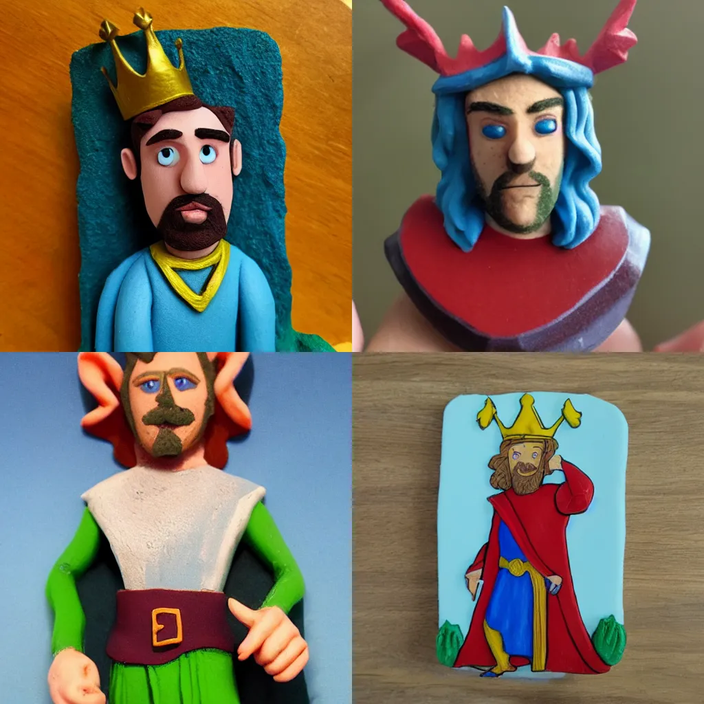 Prompt: Plasticine King Arthur