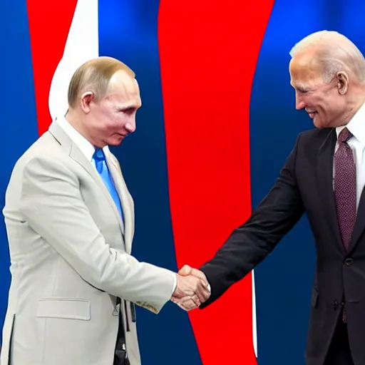 Image similar to Joe Biden shaking Putin's Hand