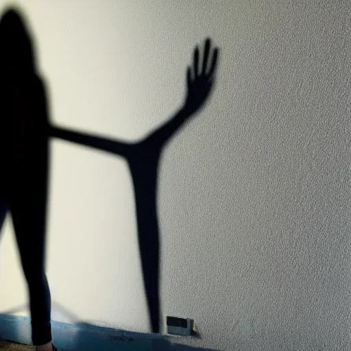 Image similar to a human female shadow projected on the wall