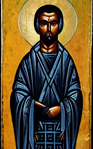 Image similar to orthodox icon of kanye west