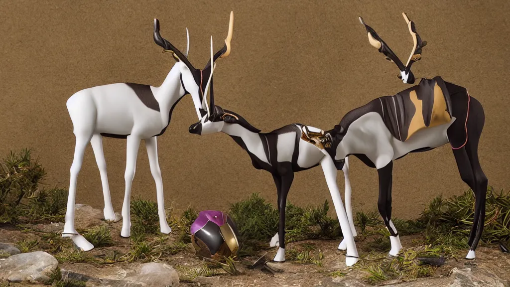 Image similar to smutpunk worshipful gemsbok diorama