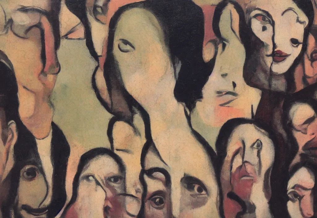 Image similar to group of people pictured in afternoon light, close - up of the faces, surrealist oil painting by francis bacon, dora maar and malcolm liepke, detailed