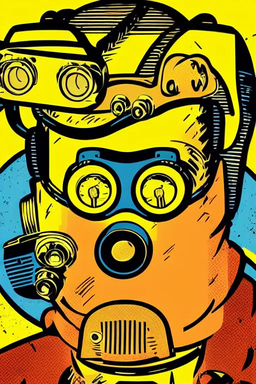 Image similar to fallout 7 6 retro futurist illustration art by butcher billy, sticker, colorful, illustration, highly detailed, simple, smooth and clean vector curves, no jagged lines, vector art, smooth andy warhol style