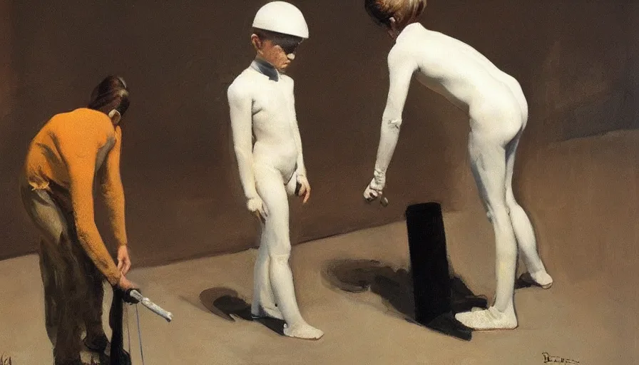 Image similar to painting by borremans, tron, detailed, stunning