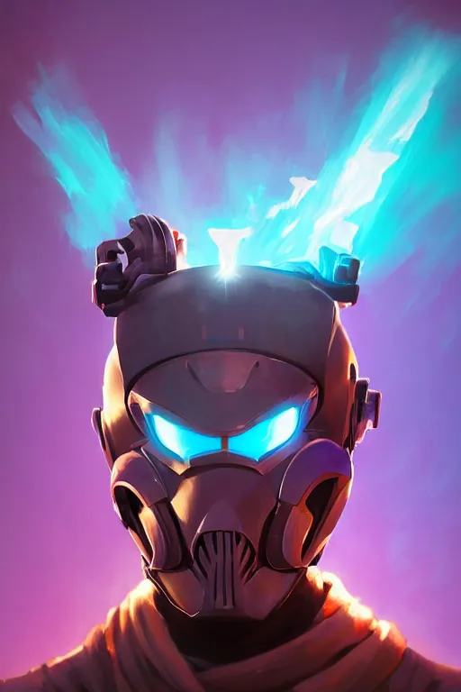 Image similar to epic mask helmet robot ninja portrait stylized as fornite style game design fanart by concept artist gervasio canda, behance hd by jesper ejsing, by rhads, makoto shinkai and lois van baarle, ilya kuvshinov, rossdraws global illumination radiating a glowing aura global illumination ray tracing hdr render in unreal engine 5