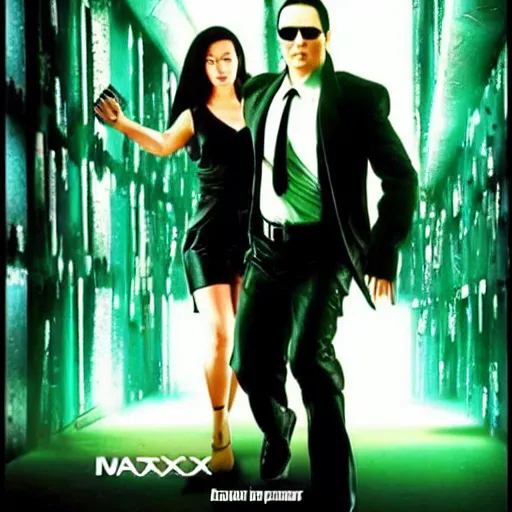 Image similar to New Movie Poster for Matrix Remake (2024) staring Rob Schneider and Paris Hilton