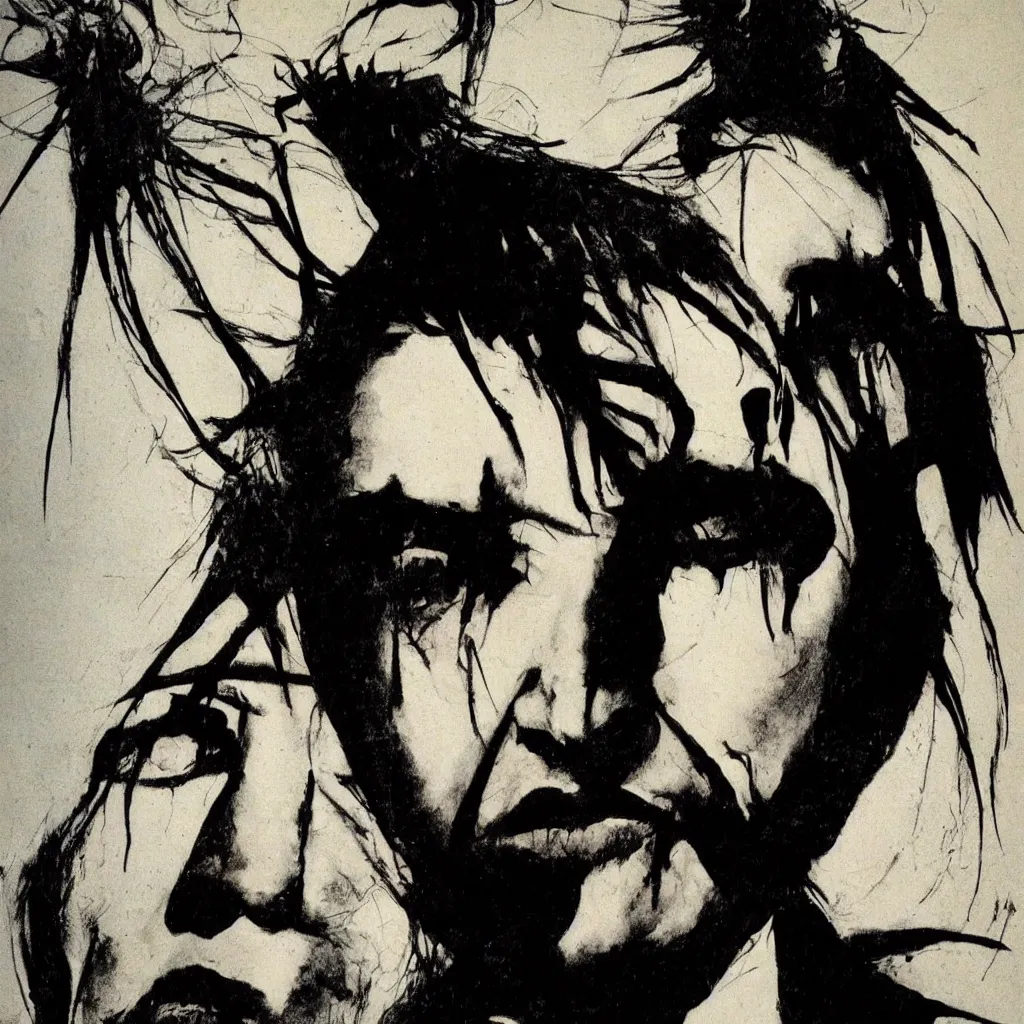 Image similar to Marylin Manson by Dave McKean
