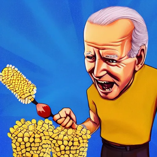 Image similar to joe biden fights corn pop, artstation, award - winning, art contest,