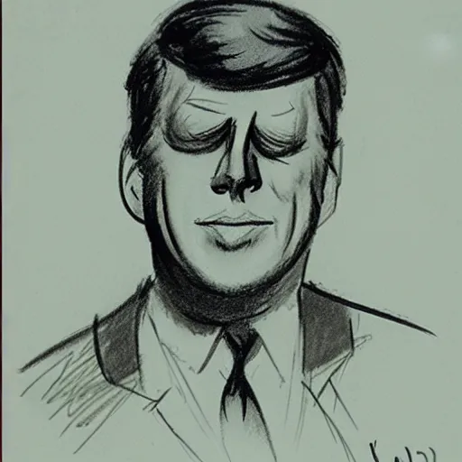 Image similar to milt kahl sketch of john f kennedy