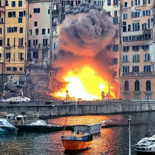 Image similar to huge explosion in genova