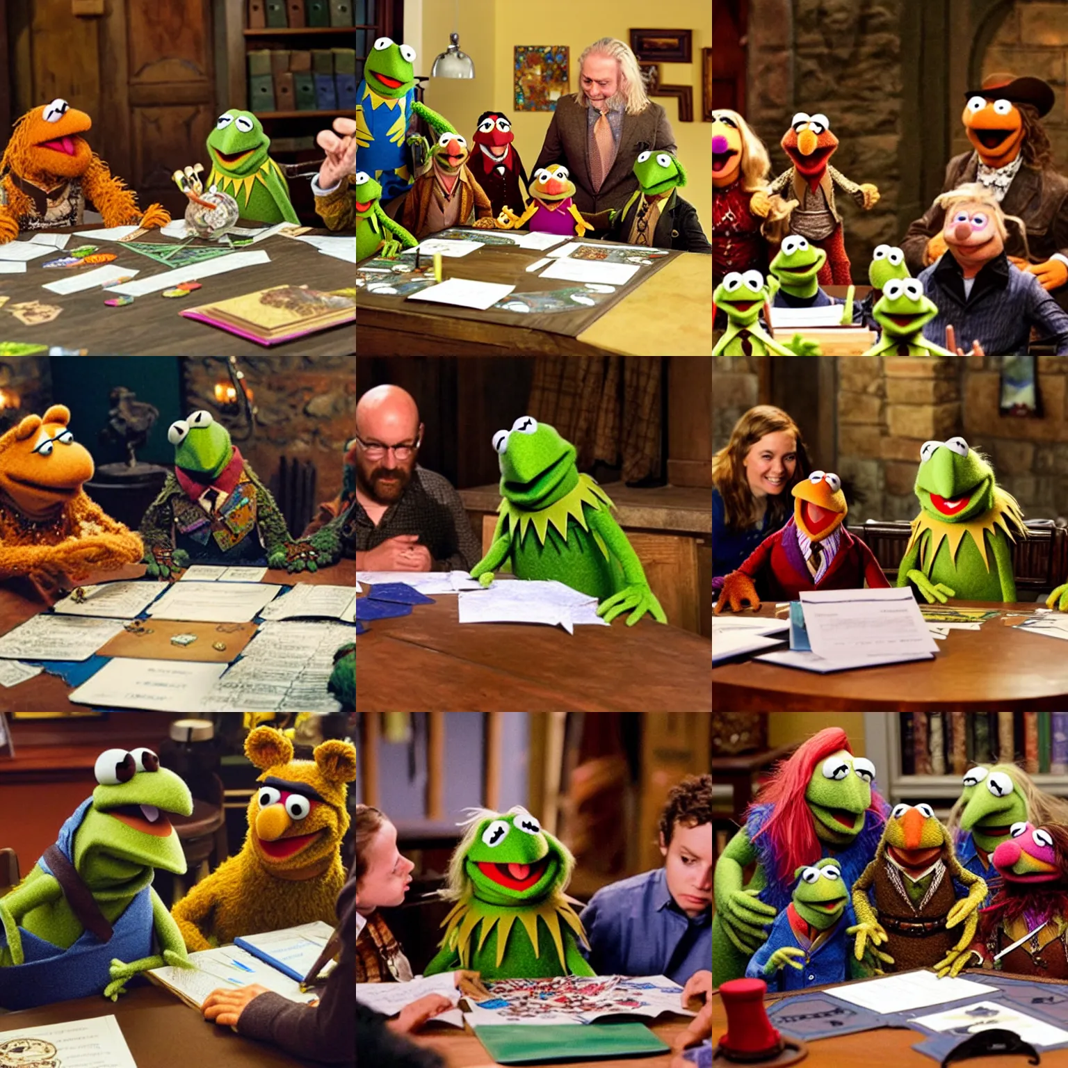 Prompt: the muppets playing dungeons and dragons