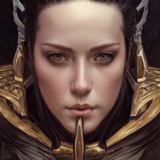 Image similar to angelawhite as a realistic fantasy knight, closeup portrait art by donato giancola and greg rutkowski, digital art, trending on artstation, symmetry!!